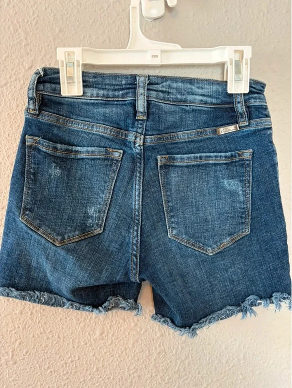 Kancan dark wash jean shorts size S some stretch